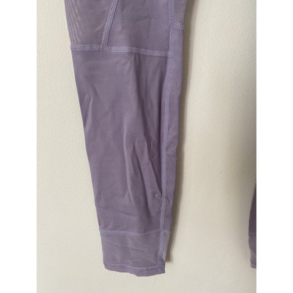 VARLEY Leggings NEW Purple Mesh Sheer Letelux Small Lilac Athleisure Yoga Studio - Picture 3 of 6